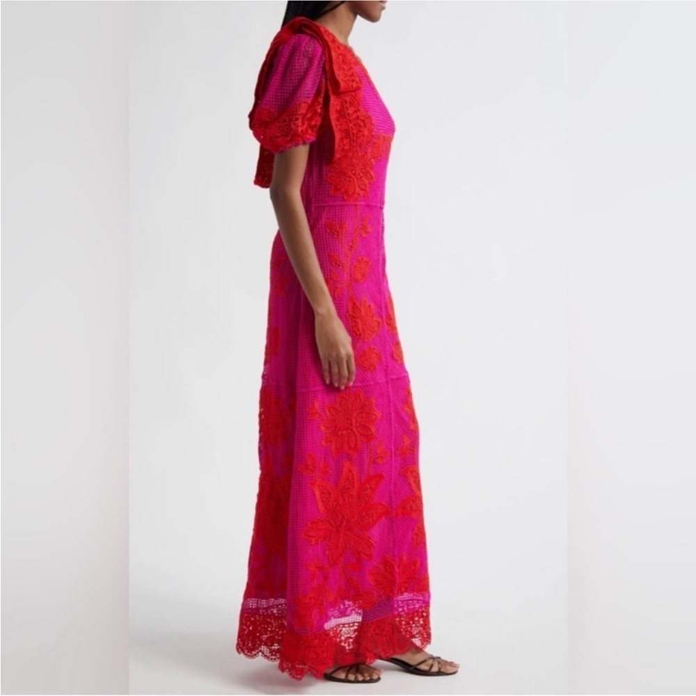Farm Rio Guipuire Bicolor Maxi Dress - Picture 2 of 13